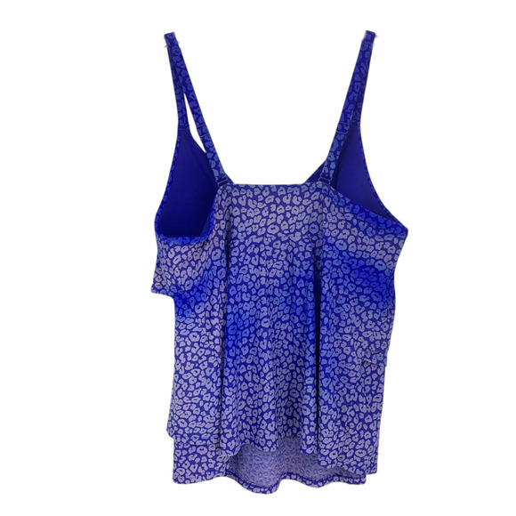 NEW Lane Bryant Sz 18 Tiered Leopard Blue Ombre Ruffle Tankini Swim Top NWOT - Picture 7 of 7